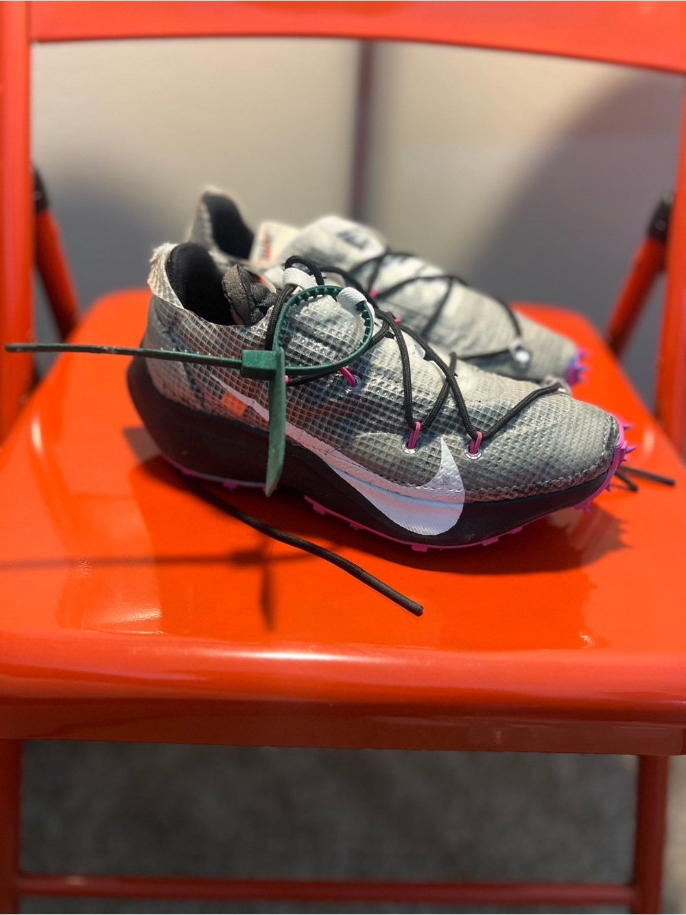 Nike Women's Gray and Pink Athletic Track Sneakers